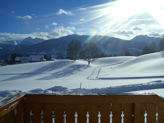 Ausblick Balkon Winter