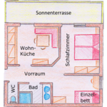 Photo of apartment A/2 bedrooms/shower, WC